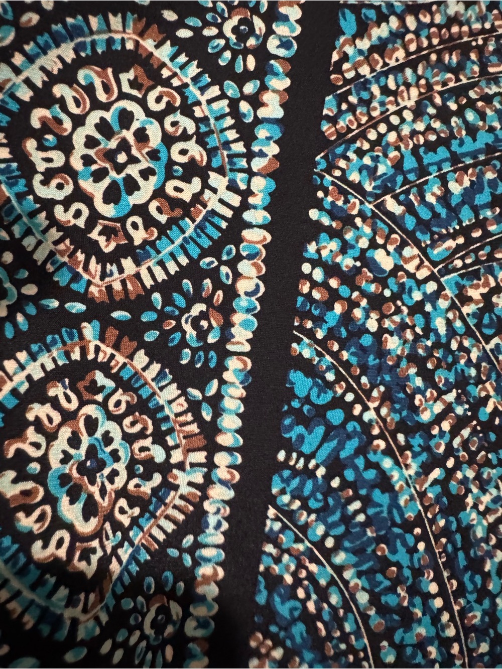 Perceptions Teal and Navy Abstract Print Cardigan - Picture 3 of 4